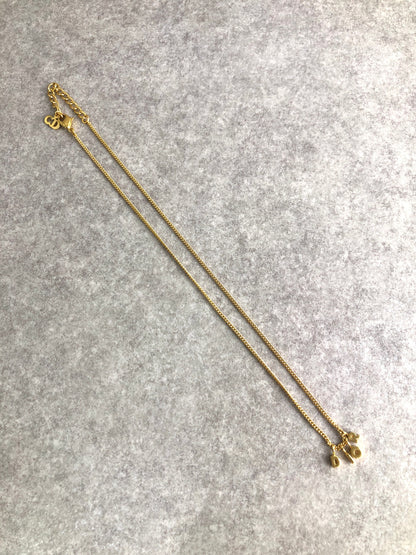Christian Dior CD Logo Necklace Gold Vintage gex7us