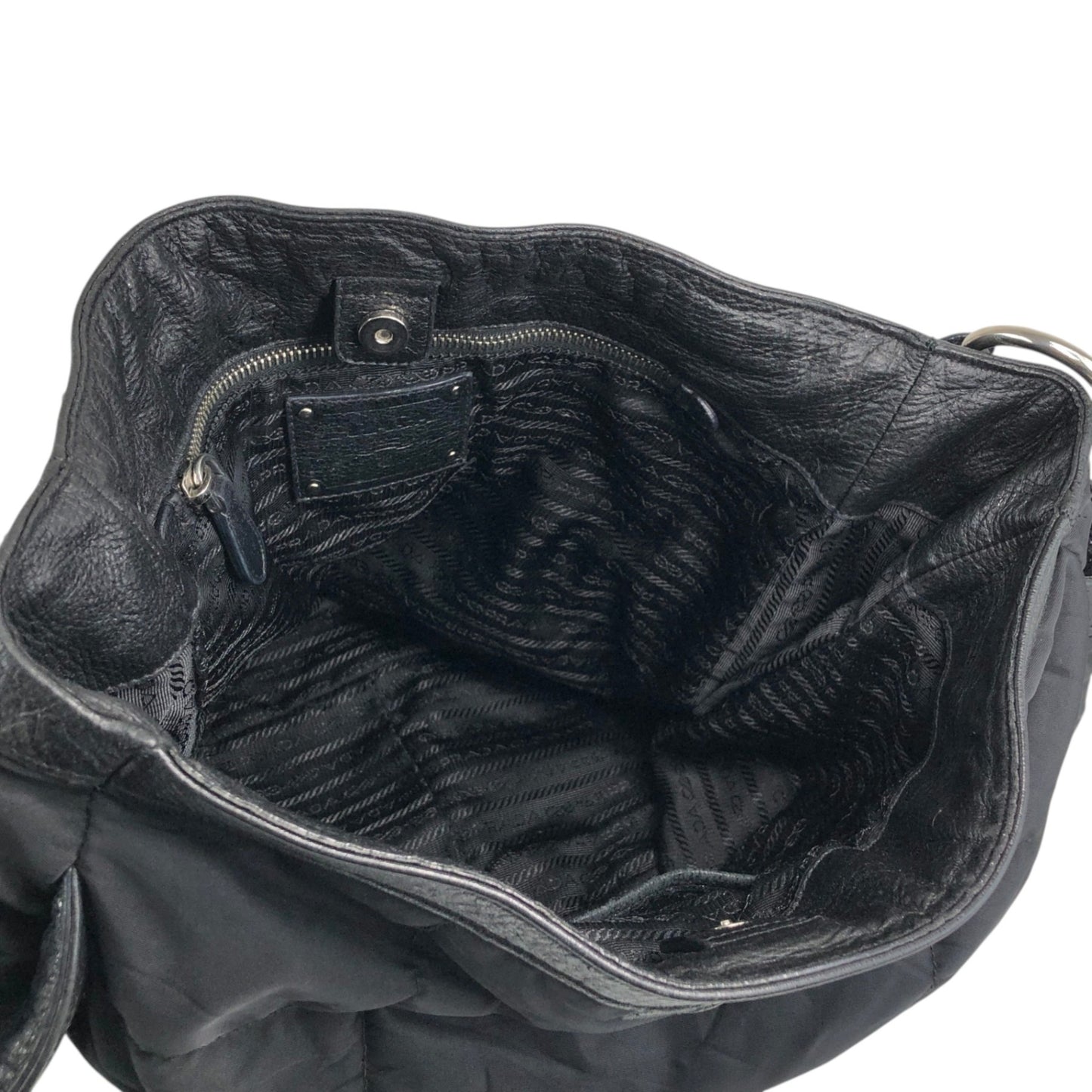 PRADA Logo Shoulder bag Totebag Black Vintage td4ahh