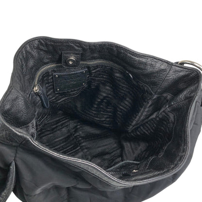 PRADA Logo Shoulder bag Totebag Black Vintage td4ahh