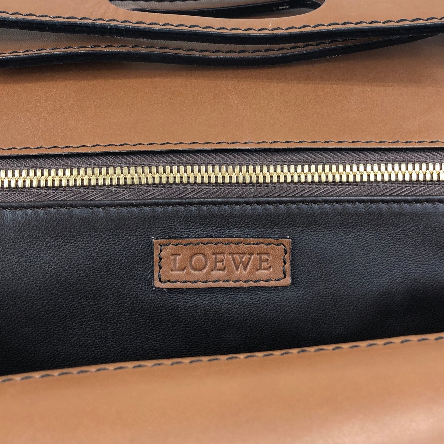LOEWE Turn Lock Handbag Brown Vintage u4bec7