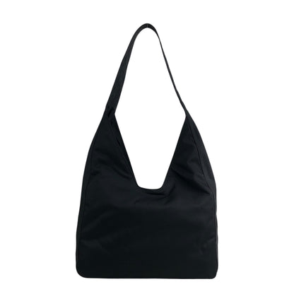 PRADA Triangle Logo Shoulder bag Hobobag Black Vintage gjymbt