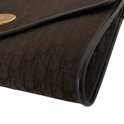 Christian Dior Trotter CD Logo 提花皮革鏈條單肩包 棕色 復古 kgur8f 