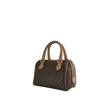 CELINE Macadam Blason Two-way Small Boston bag Shoulder bag Brown Vintage abbsfv