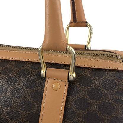 CELINE Macadam Small Boston bag Handbag Brown Vintage 2iu55c