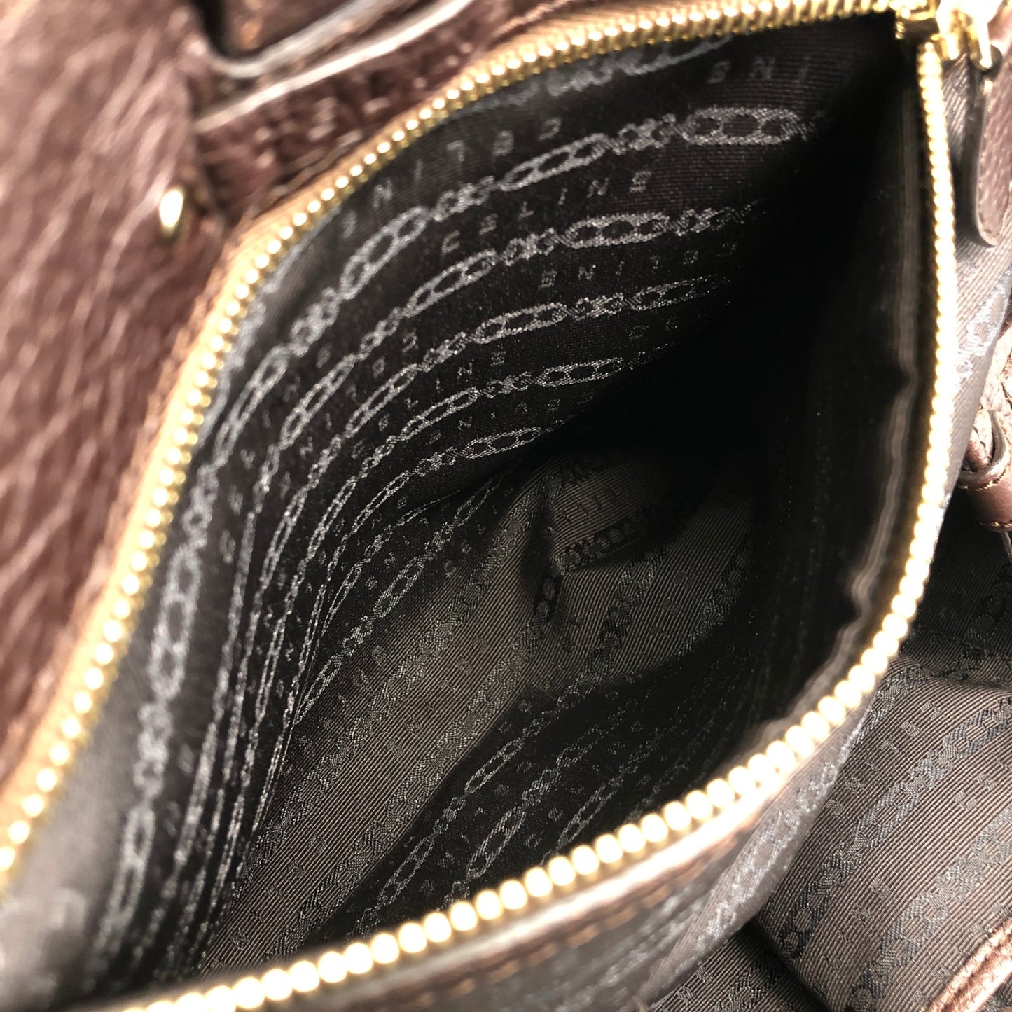 CELINE Blason Handbag Brown Vintage 3gv622