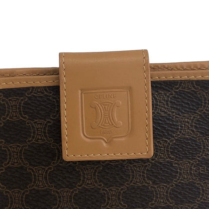 CELINE Macadam Blason Folded Wallet Brown Vintage dr584p