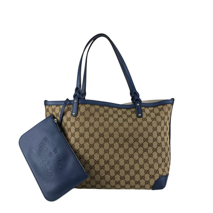 GUCCI GG Canvas Totebag Beige Vintage z375jy