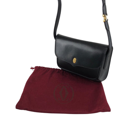 Cartier Logo Trinity Shoulder bag Black Vintage j72pji