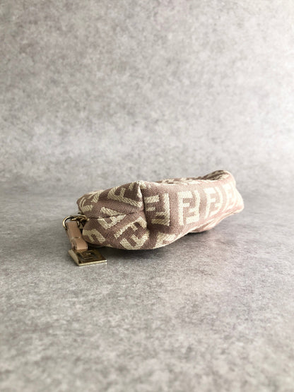 FENDI Zucca Logo Metal Clasp Coin Purse Brown Vintage vawx3g