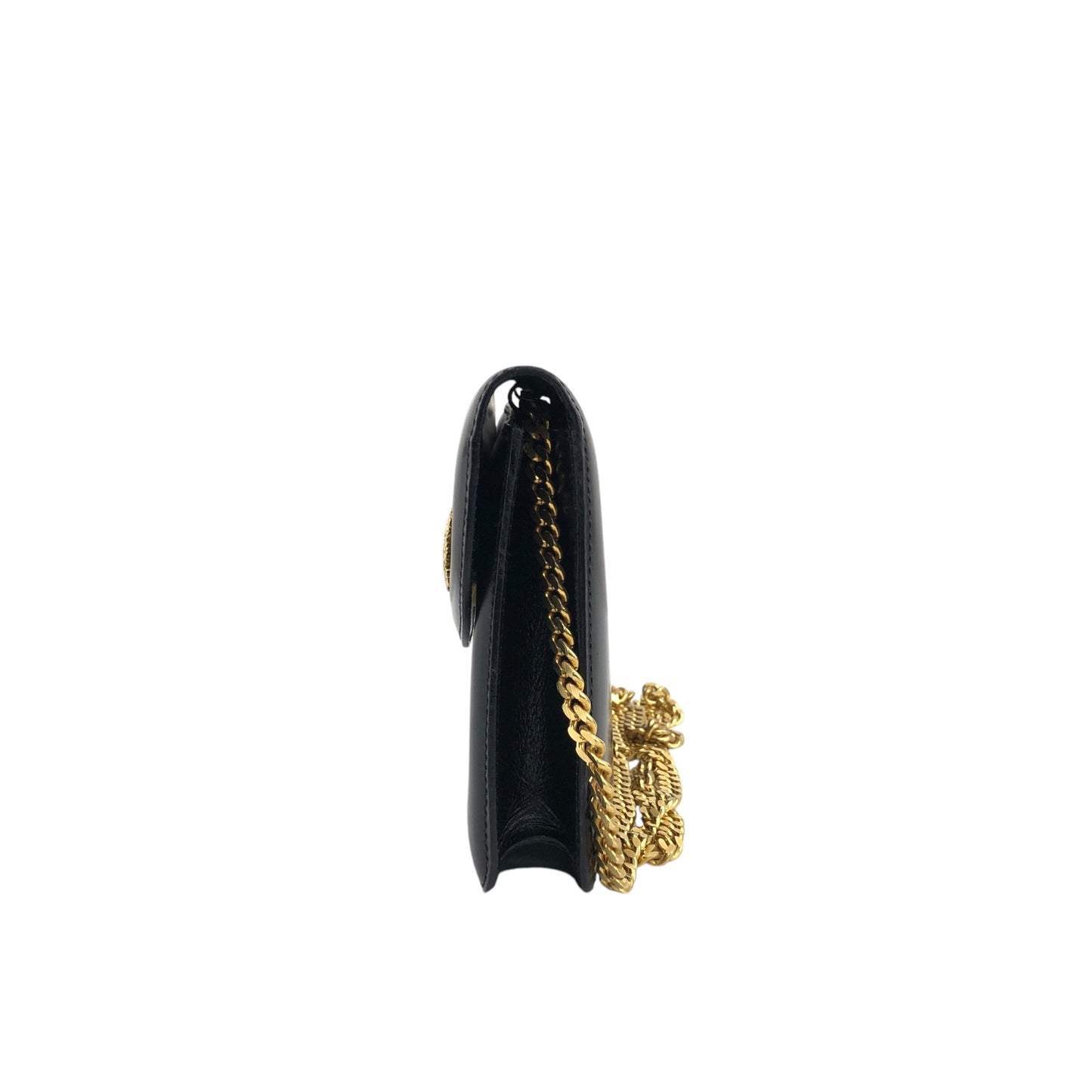 CELINE Blason Emblem Motif Chain Shoulder bag Black Vintage 2bfdfw