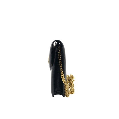 CELINE Blason Emblem Motif Chain Shoulder bag Black Vintage 2bfdfw