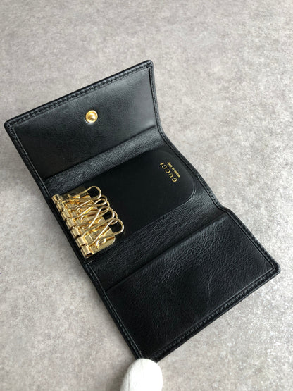 GUCCI Bamboo Key Case Black Vintage m4vr3k