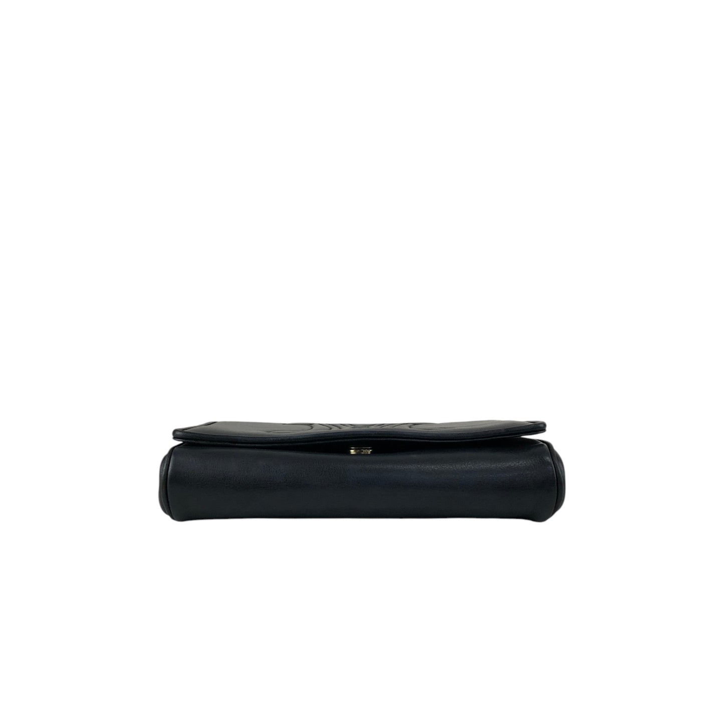 CELINE Triomphe Blason Chain Shoulder bag Black Vintage yfpji2