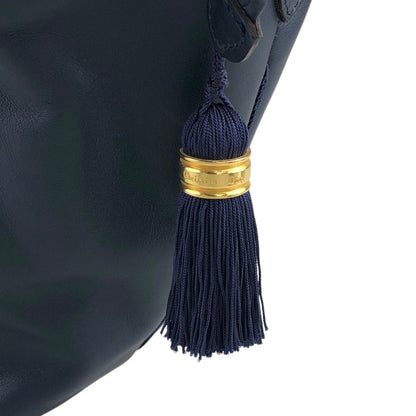 Christian Dior CD Logo Tassel Drawstring Shoulder bag Navy Vintage vzaky4