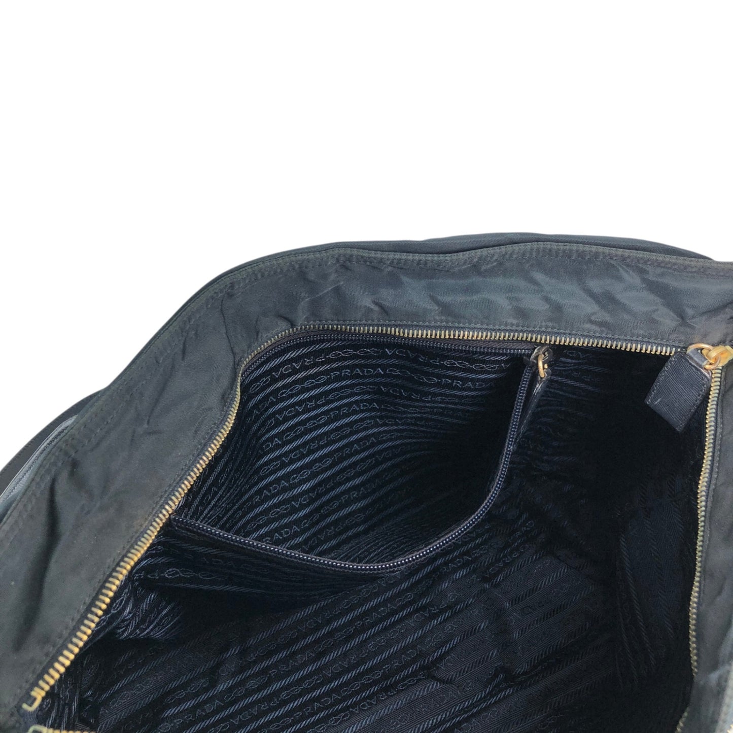 PRADA Tessuto Triangle Logo Totebag Black Vintage nvkgms