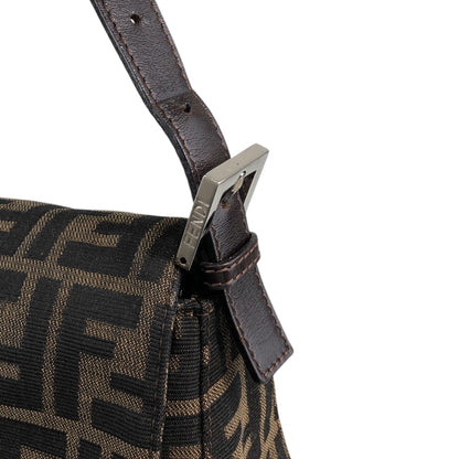 FENDI Zucca Logo Shoulder bag Brown Vintage df4sym