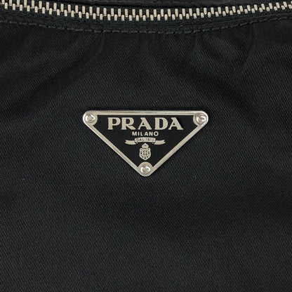 PRADA Tessuto Triangle Logo Shoulder bag Black Vintage 7c33nu