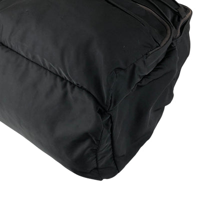 PRADA Tessuto Triangle Logo Double Pocket Backpack Black Vintage bpk4w7