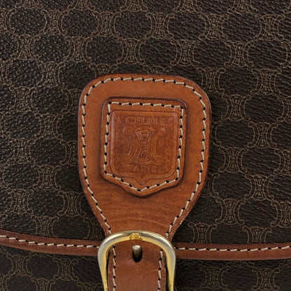 CELINE Macadam Blason Front Buckle Shoulder bag Brown Vintage g58842