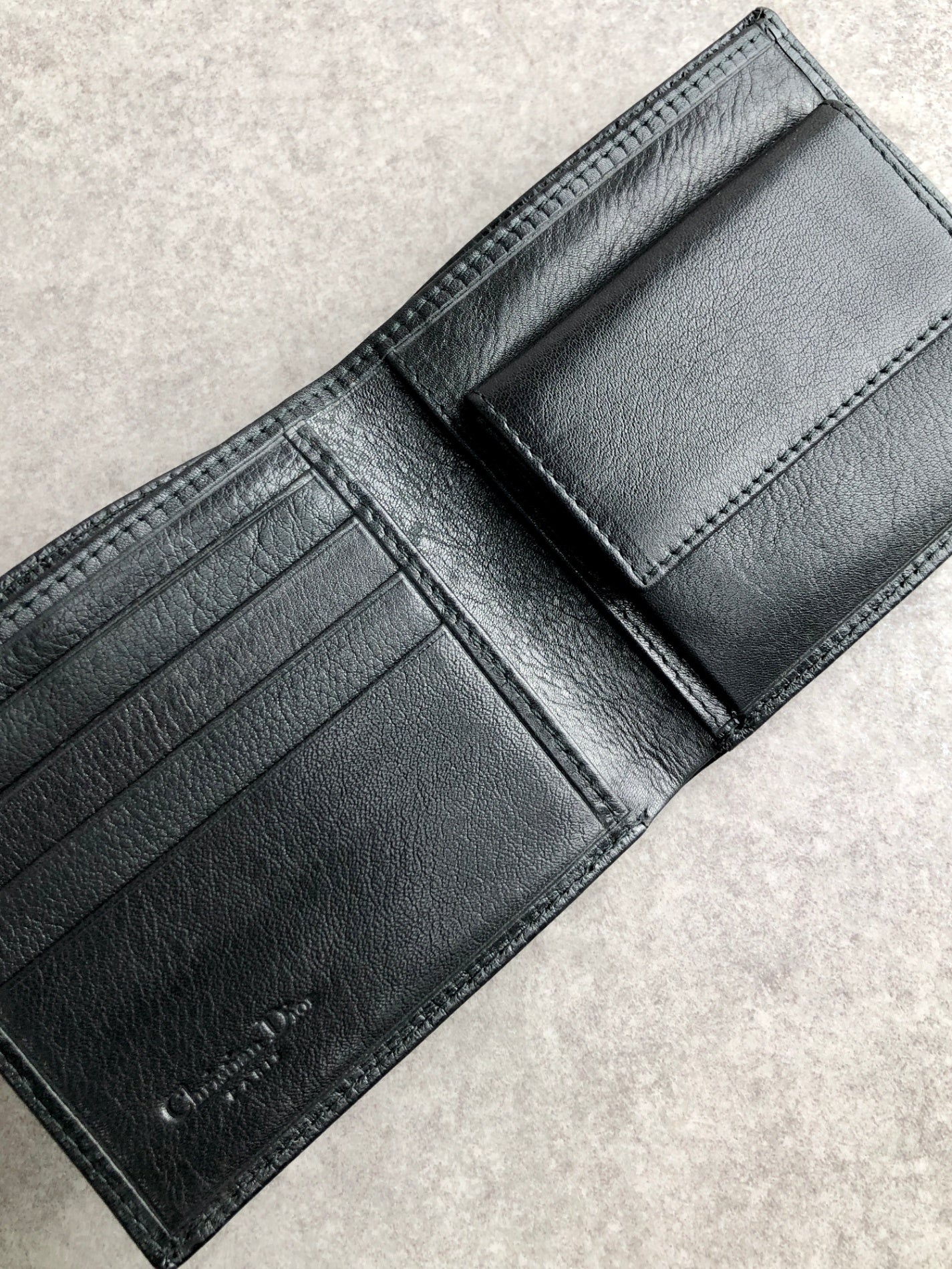 Christian Dior CD Logo Folded Wallet Black Vintage jv3xin