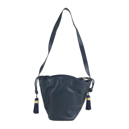 Christian Dior CD Logo Tassel Drawstring Shoulder bag Navy Vintage vzaky4