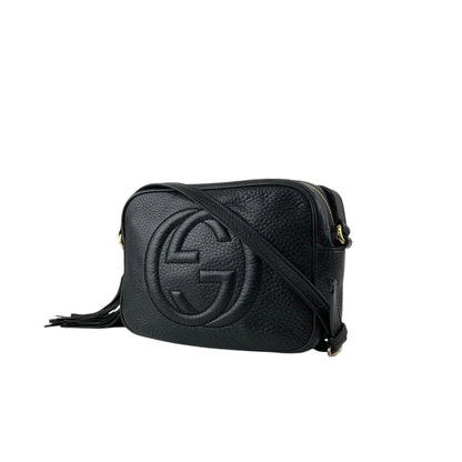 GUCCI Interlocking Tassel Crossbody Shoulder bag Black Vintage svpa7z