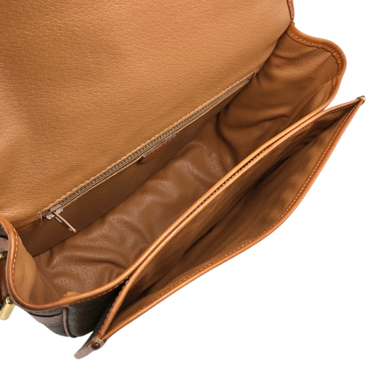 CELINE Macadam Blason Flap Shoulder bag Brown Vintage kv7fz3