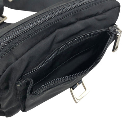 PRADA Tessuto Triangle Logo Shoulder bag Sling bag Black Vintage s8izt8