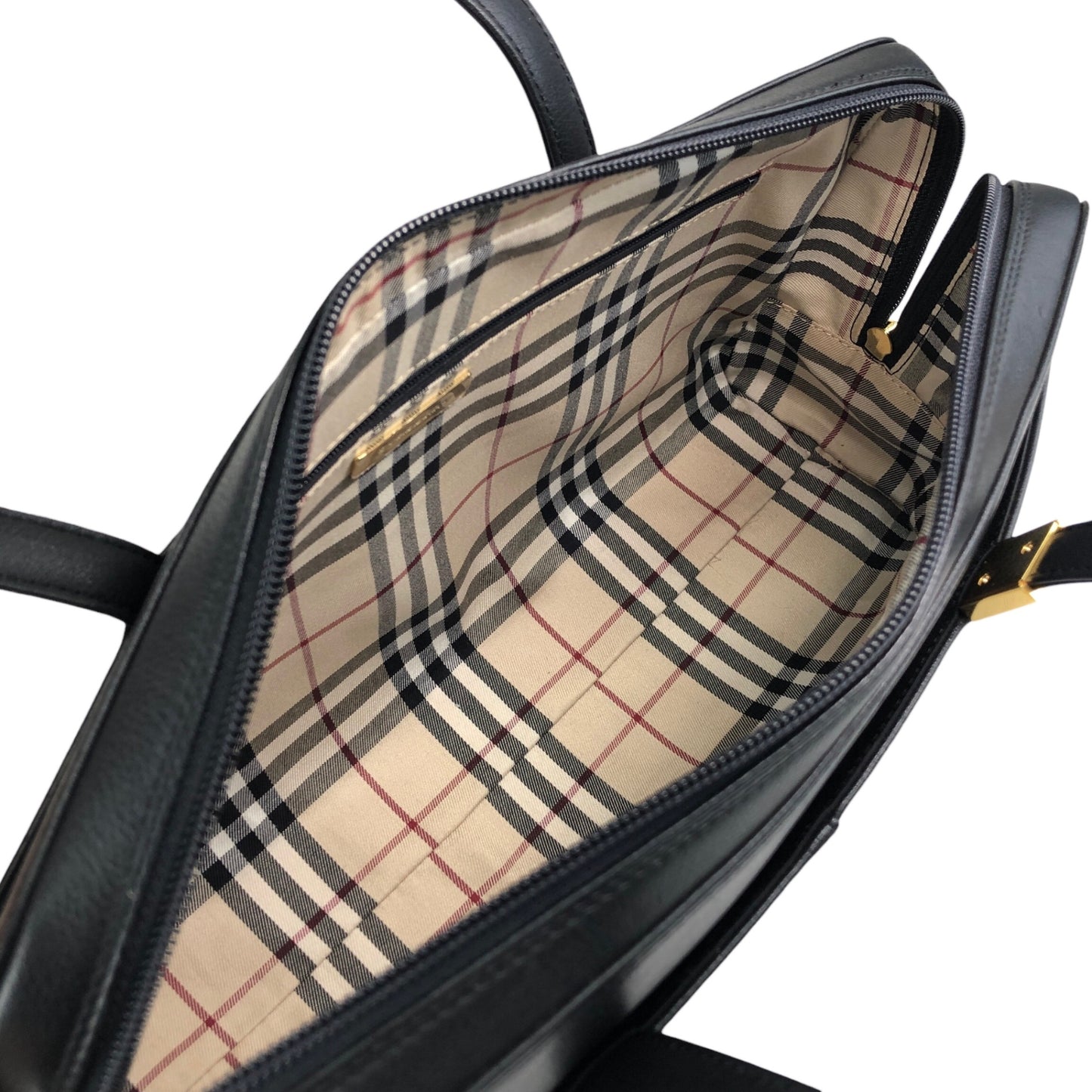 BURBERRY Logo Totebag Black Vintage y6x2fb