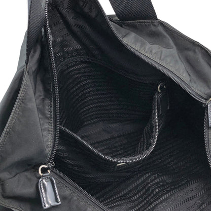 PRADA Tessuto Triangle Logo Totebag Black Vintage s4fket