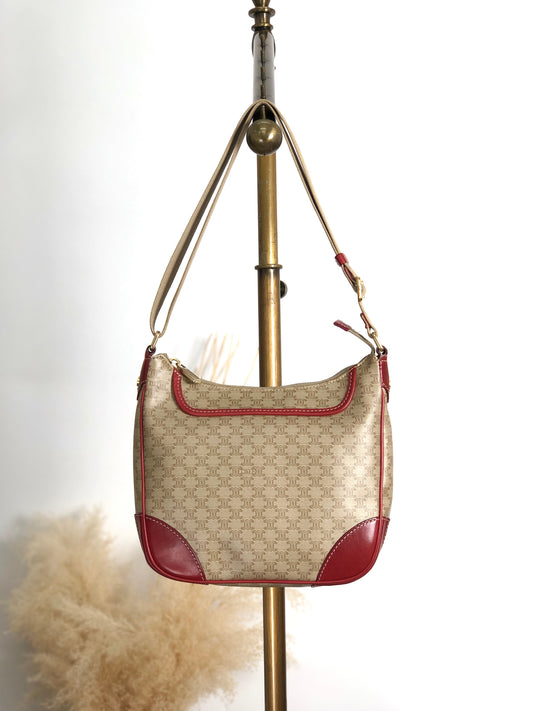 CELINE Macadam Shoulder bag Beige Vintage ebftjm