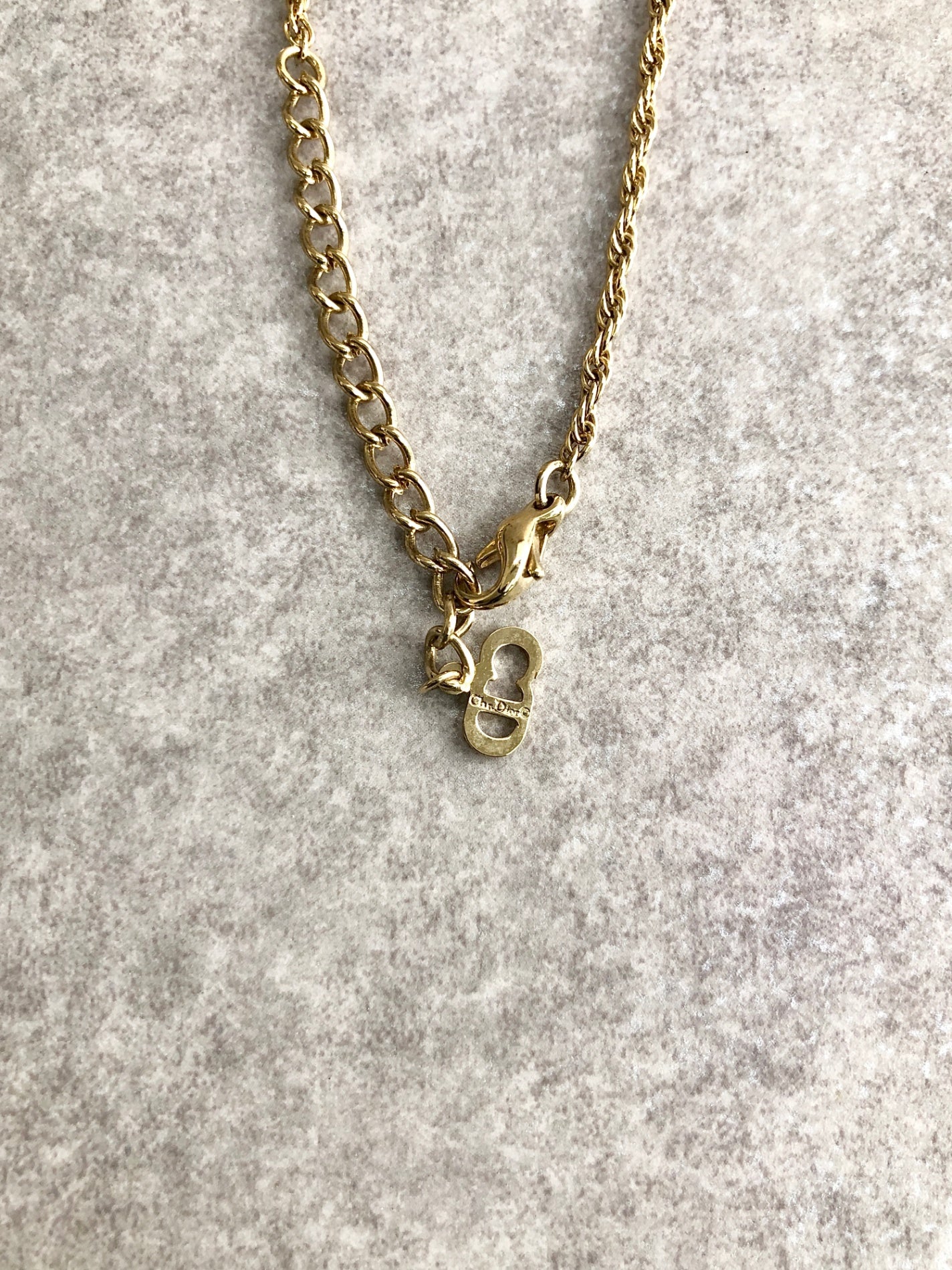 Christian Dior Rhinestone Necklace Earrings Gold Vintage kzzjhg