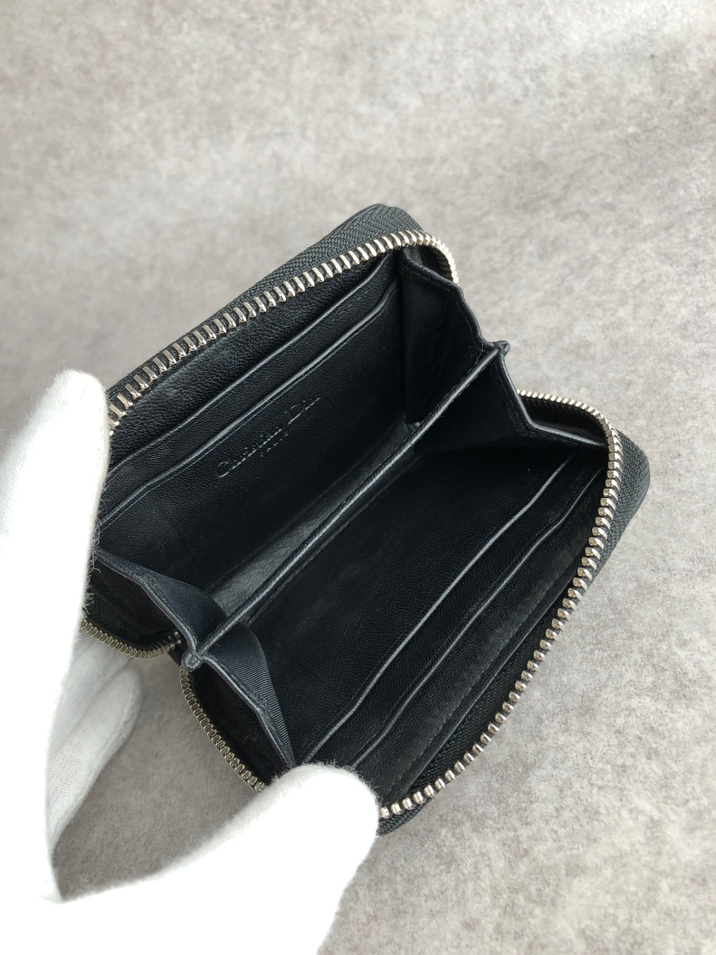 Christian Dior Cannage Coin Purse Black Vintage 6r5kjb