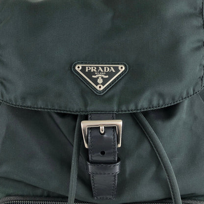 PRADA Tessuto Triangle Logo Bucket bag Green Vintage nxdhfi