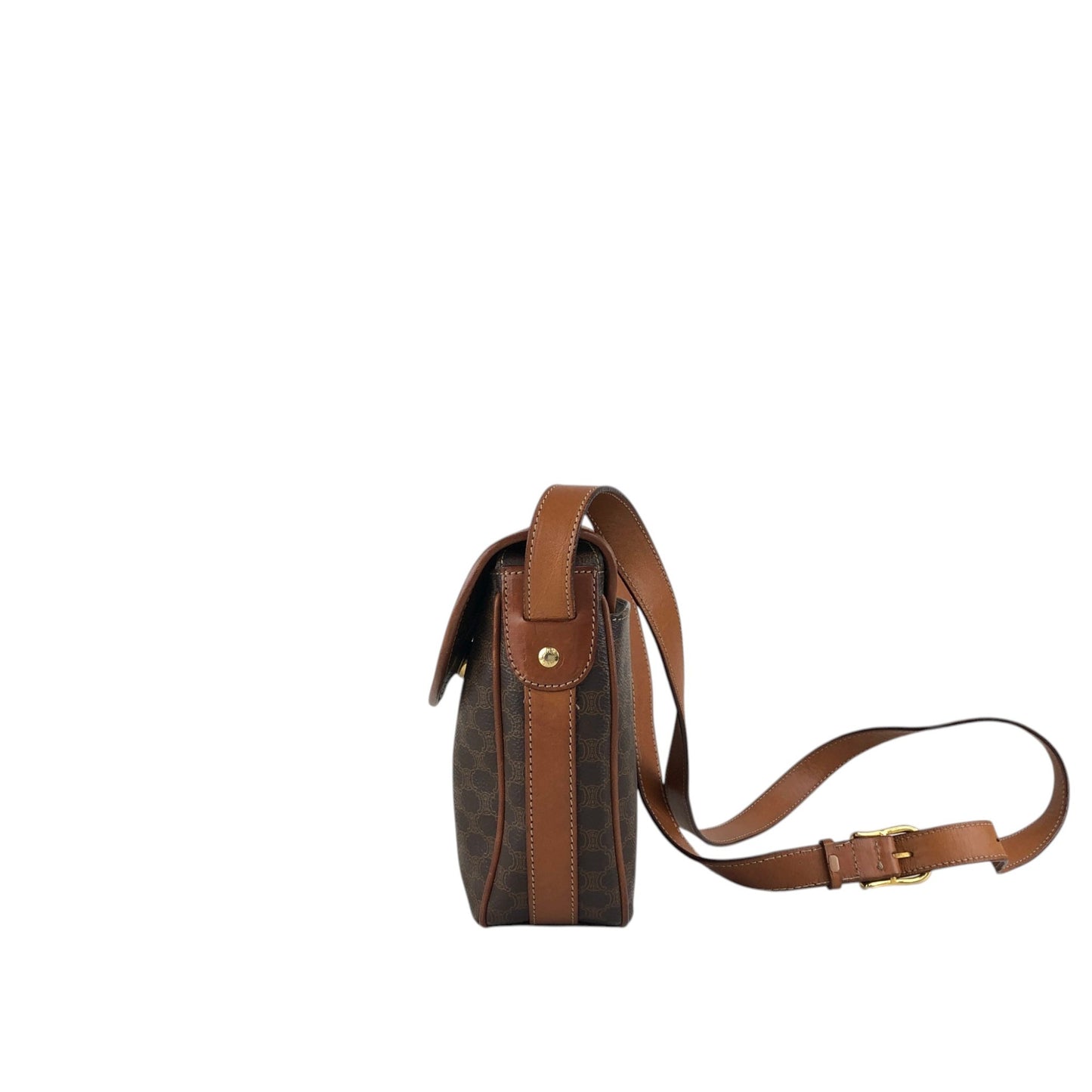 CELINE Macadam Blason Shoulder bag Brown Vintage ug57i6