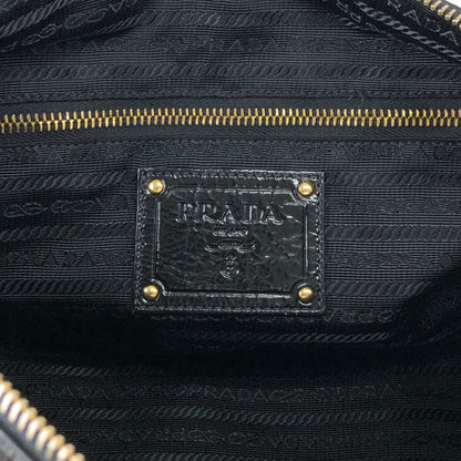 PRADA Logo Handbag Boston bag Black Vintage czrvv6