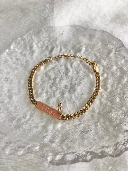 Christian Dior Logo Bracelet Gold Vintage 7vjsm4