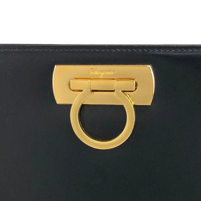 Salvatore Ferragamo Gancini Chain Shoulder bag Black Vintage zhmyy2