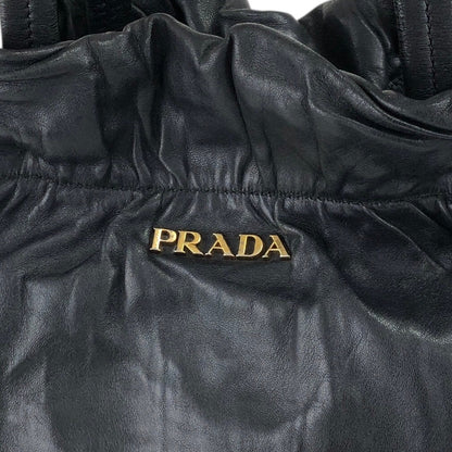 PRADA Logo Ribbon Totebag Black Vintage 548imc