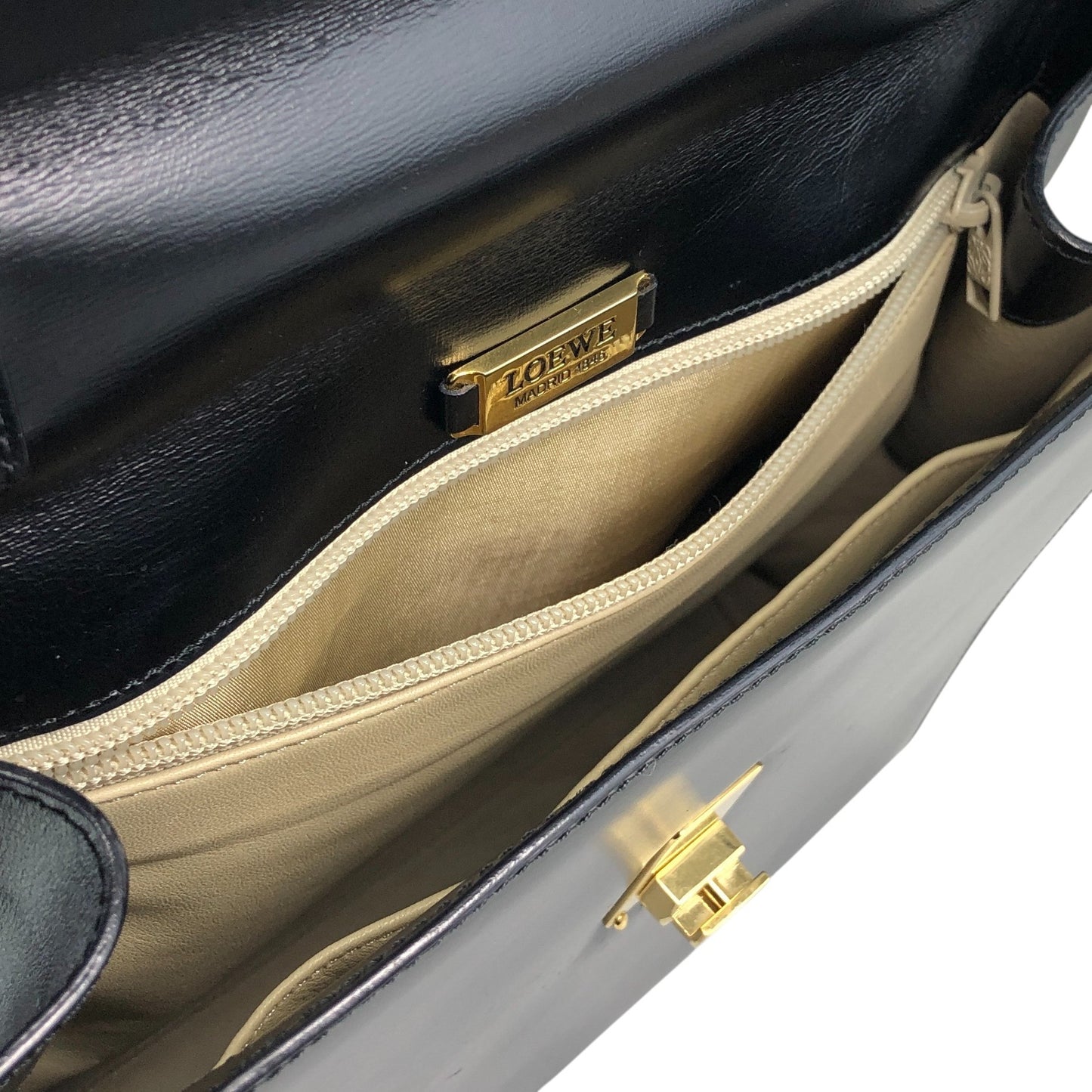 LOEWE Anagram Handbag Black Vintage c8uyvx