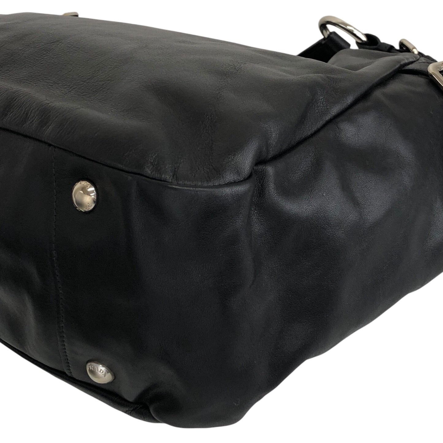 PRADA Logo Handbag Black Vintage 33emnt