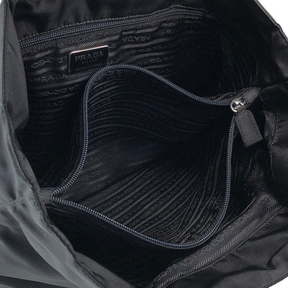 PRADA Tessuto Triangle Logo Handbag Totebag Black Vintage 4fphjj