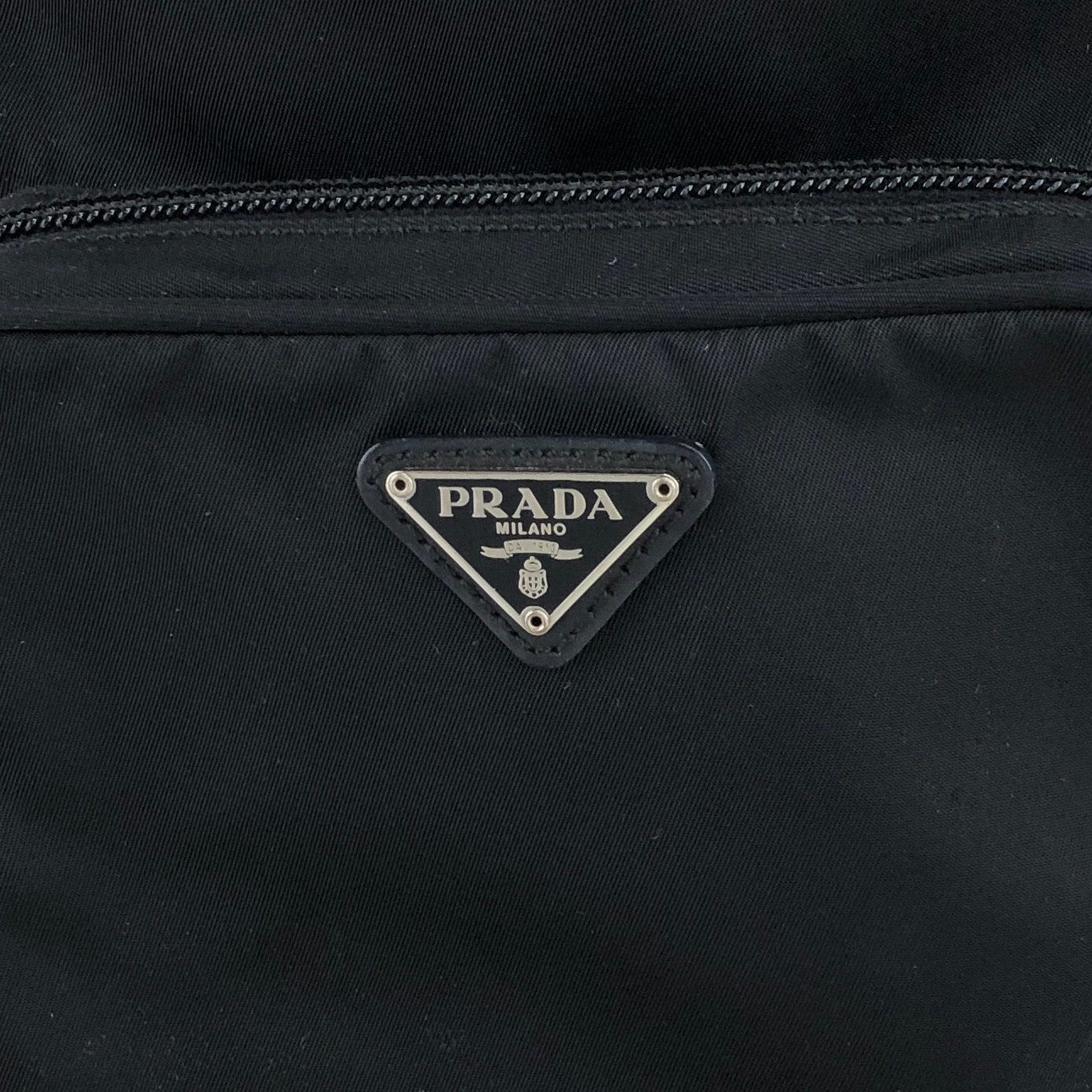 PRADA Triangle Logo Shoulder bag Black Vintage 6p7p3b