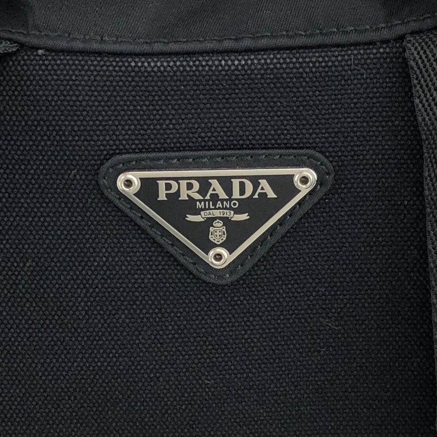 PRADA Tessuto Triangle Logo Backpack Black Vintage 6jg2ux