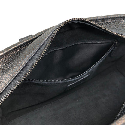 LOEWE Amazona Anagram Small Boston bag Handbag Metallic Black Vintage zmwhrn