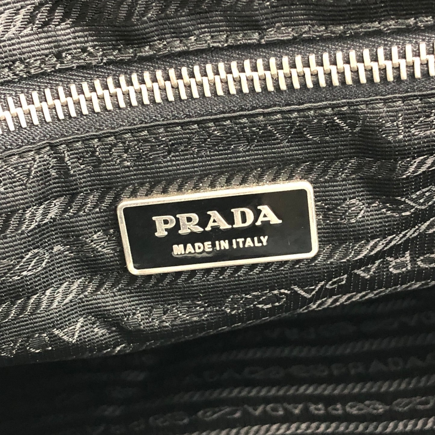 PRADA Tessuto Triangle Logo Padlock Totebag Black Vintage cfbs7r