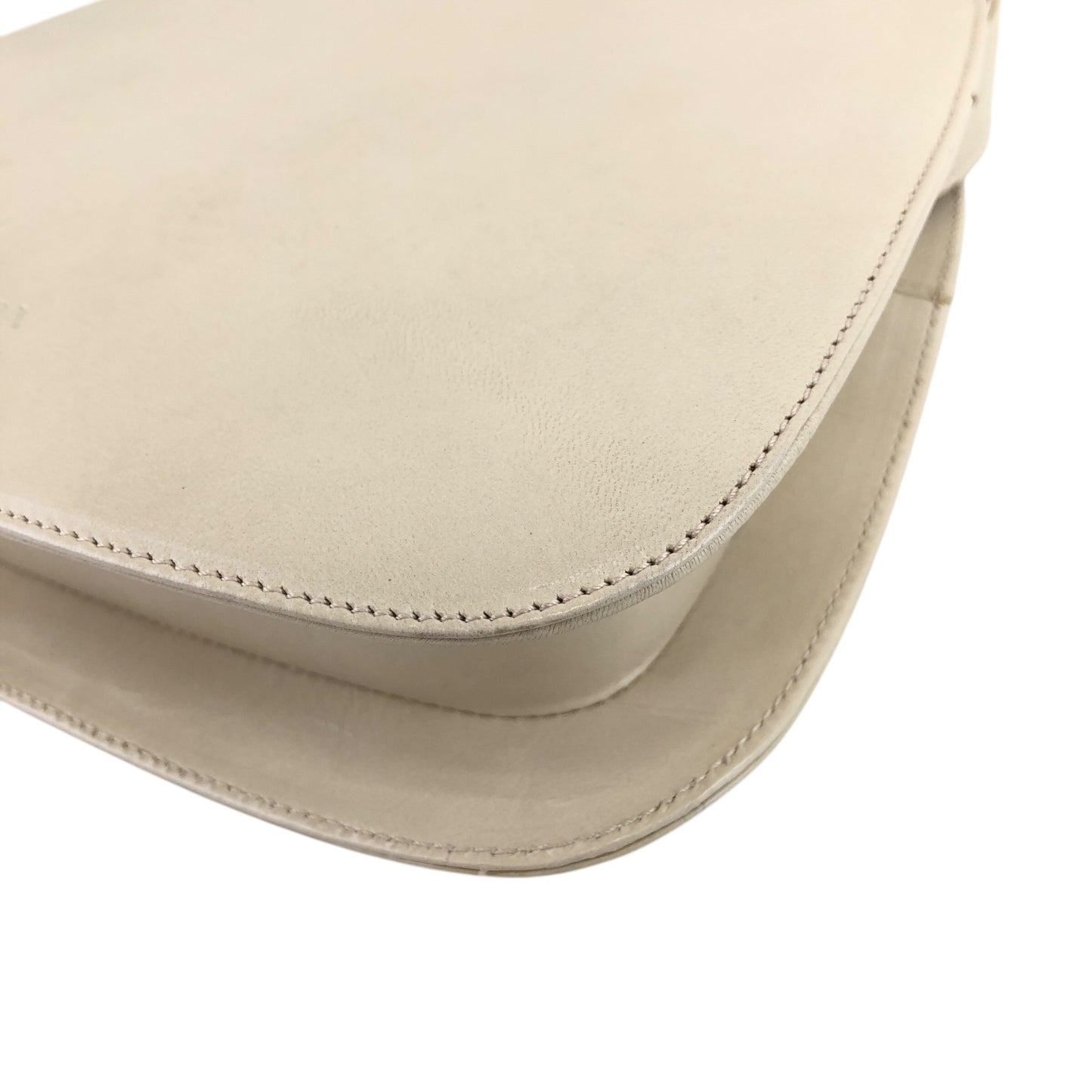 PRADA Logo Embossed Small Handbag Ivory Vintage e3ygvn