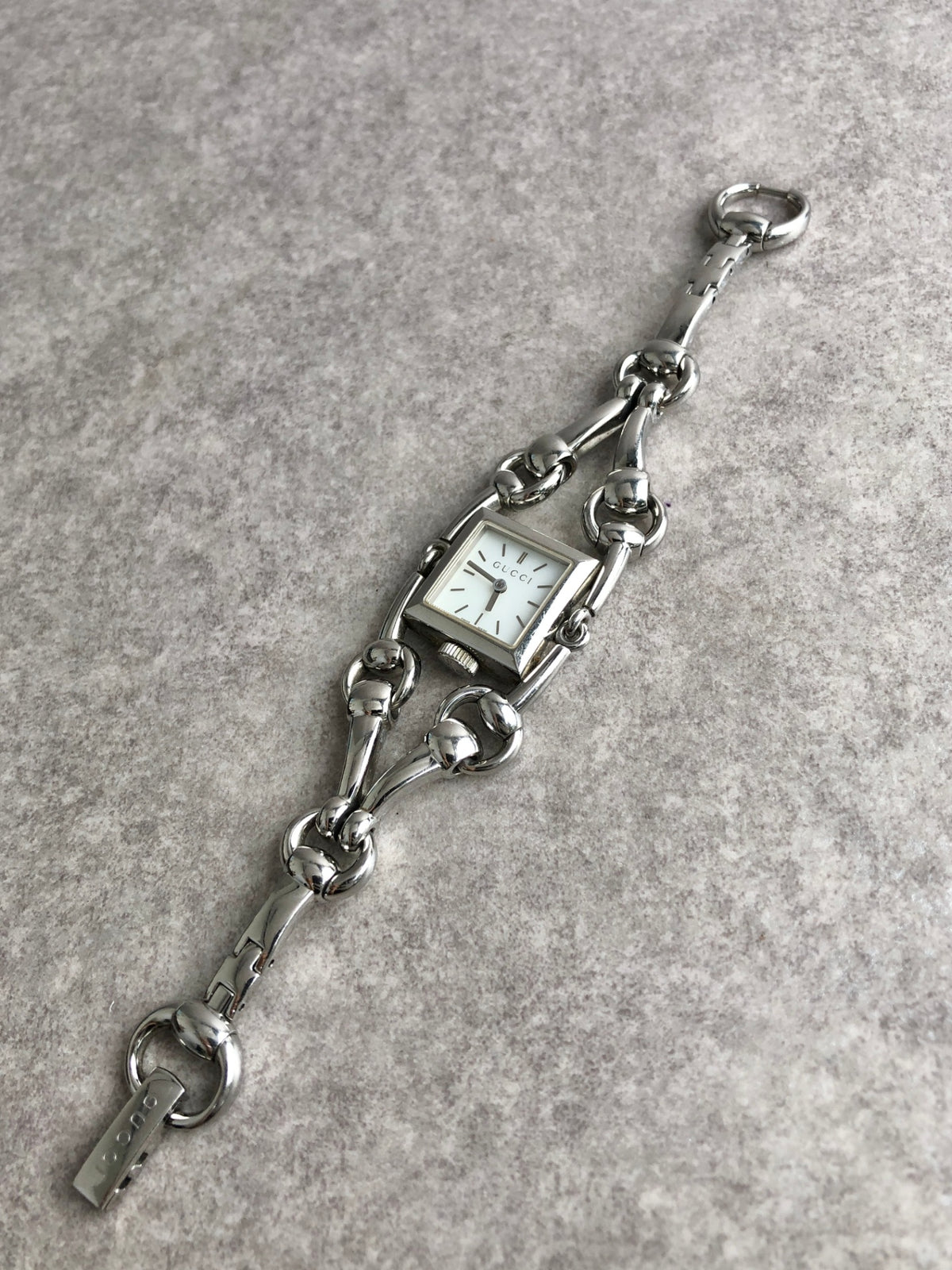 GUCCI Logo Quartz Watch Silver 116.5 Vintage ck6cm8