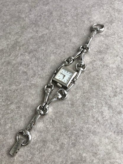 GUCCI Logo Quartz Watch Silver 116.5 Vintage ck6cm8