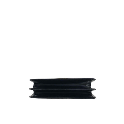 CELINE Double Flap Handbag Black Vintage teziwg
